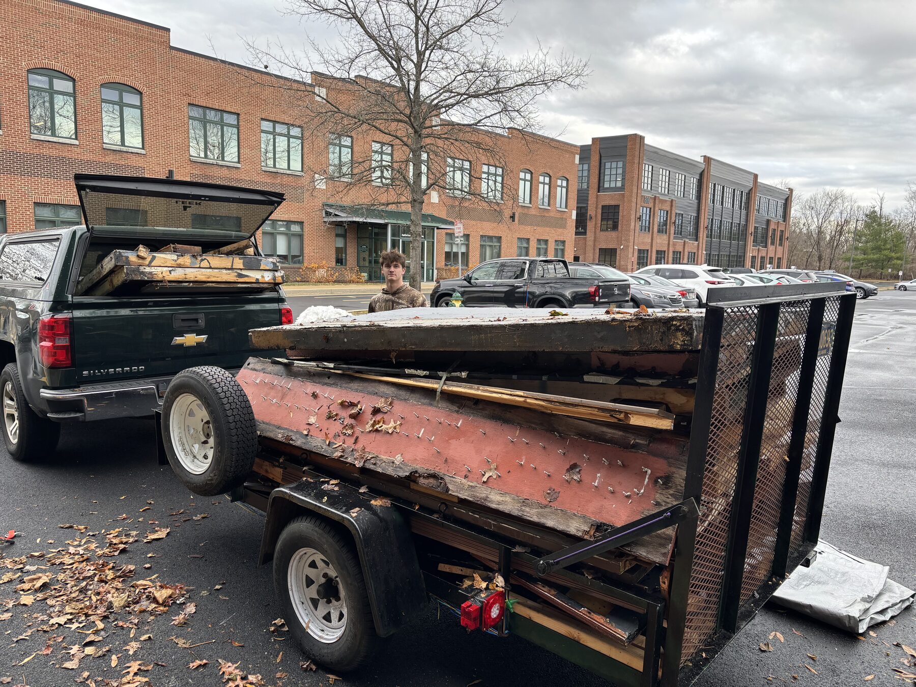 Chris Miller on-site at a commercial cleanout job