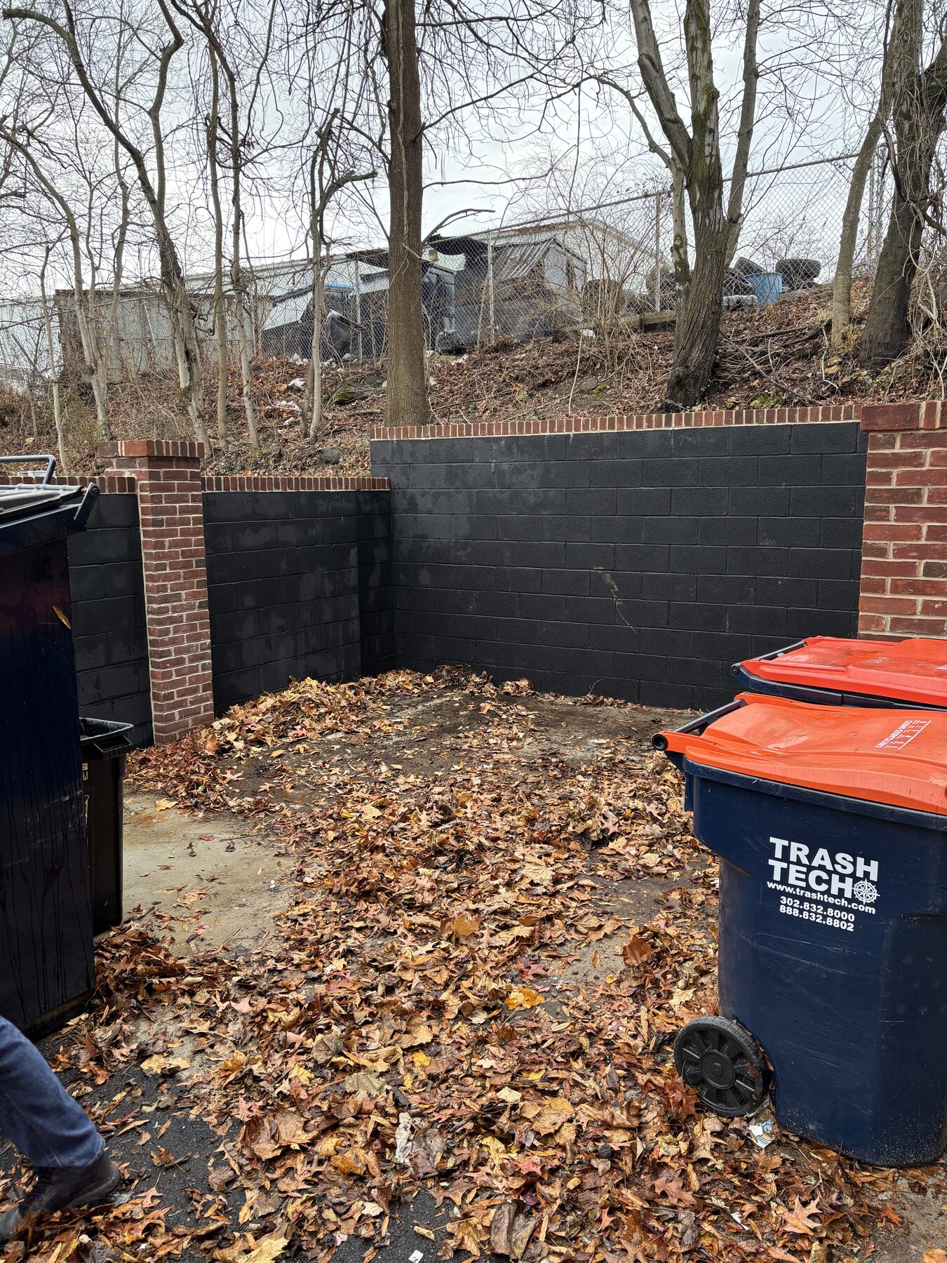 Trash corral cleaned out and swept